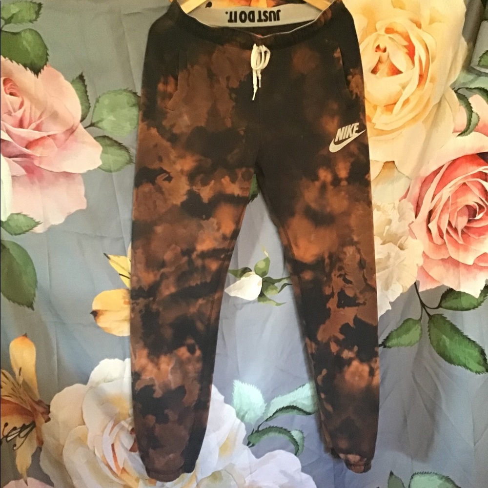 Nike just do it sweatpants size med with tie dye